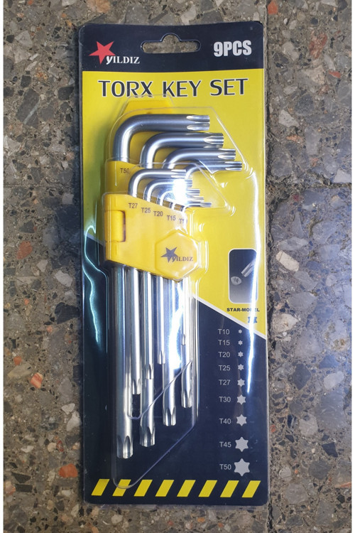 Torx Alyan (Allen) Anahtar Takımı Uzun (Delikli)
