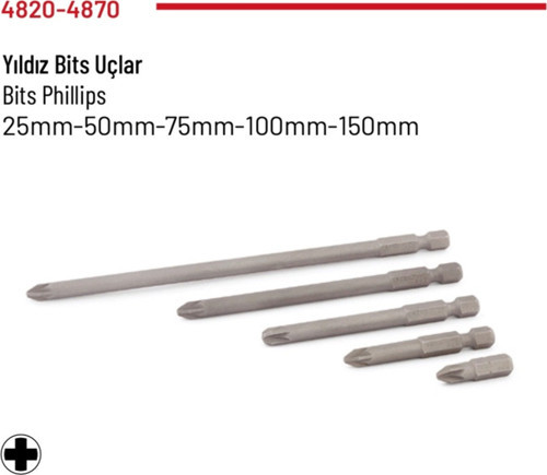 Ph2 Yıldız Bits Uç 100Mm (1 adet)