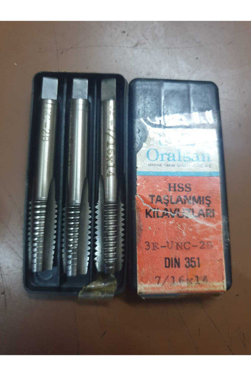 El Kılavuzu 7/16 x 14 ( 3 Lü Takım Kılavuz) Unc
