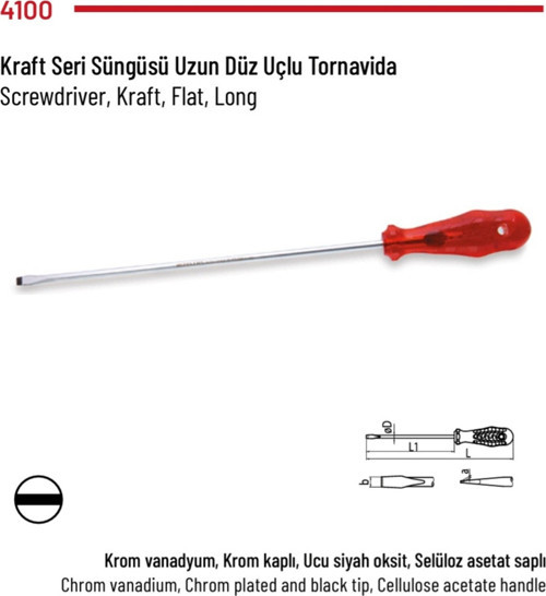 Tornavida Uzun Düz (Kraft Seri) 3x250