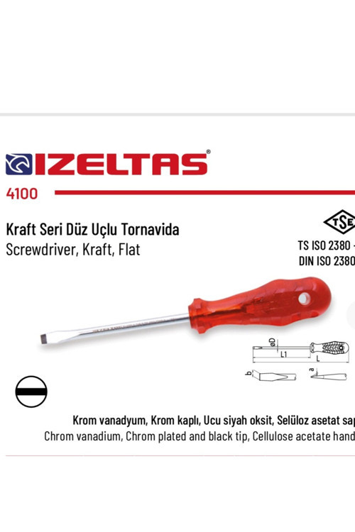 Düz Tornavida (Kraft Seri) 6x150