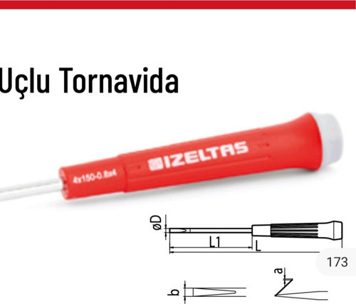 Tornavida (Klemens) Düz Uçlu 2.5x80Mm