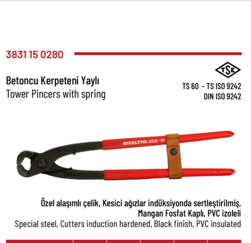 Kerpeten Betoncu Yaylı Tip 280Mm