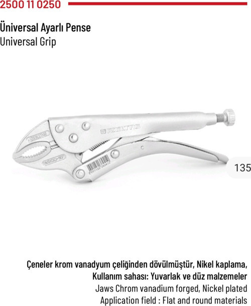 Ayarlı Pense Üniversal