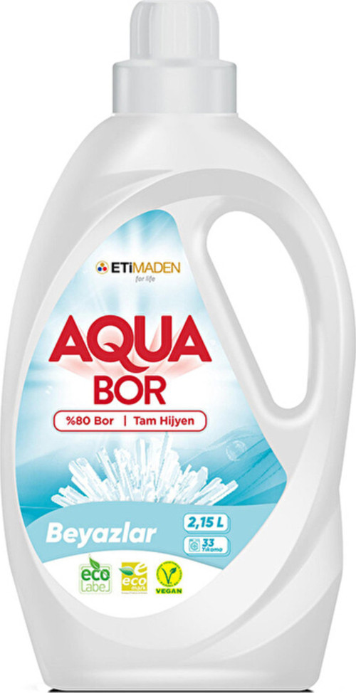 2 Adet Aquabor Sıvı Çamaşır Deterjanı Beyazlar 33 Yıkama 2150 Ml