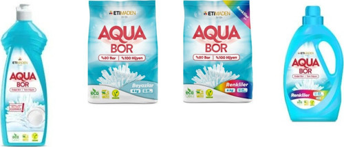 Doğal Mineralli Elde Bulaşık + 4 Kg Beyaz + 4 Kg Renkliler + Sıvı Renkliler 4 Lü Set