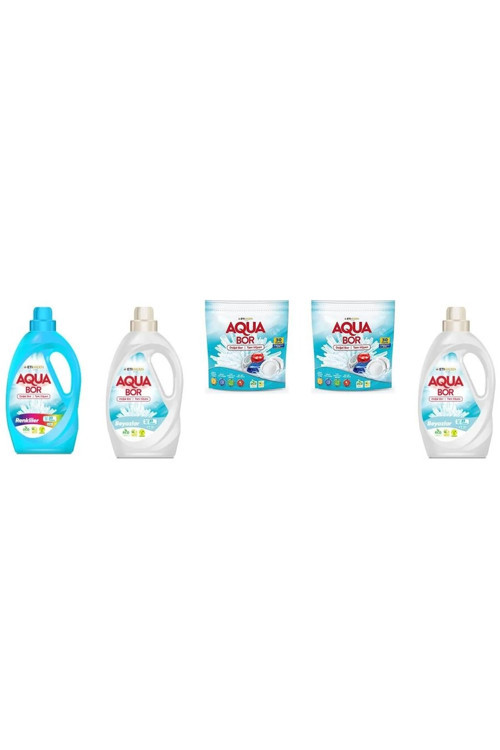 Aquabor Doğal Mineralli Sıvı Renkliler + Sıvı Beyaz + Tablet + Tablet + Sıvı Beyaz Set
