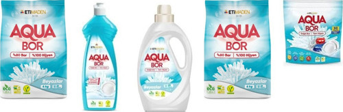 Aquabor Doğal Mineralli 4Kg Beyaz + Bulaşık + Sıvı Beyaz + 4Kg Beyaz + Tablet Set