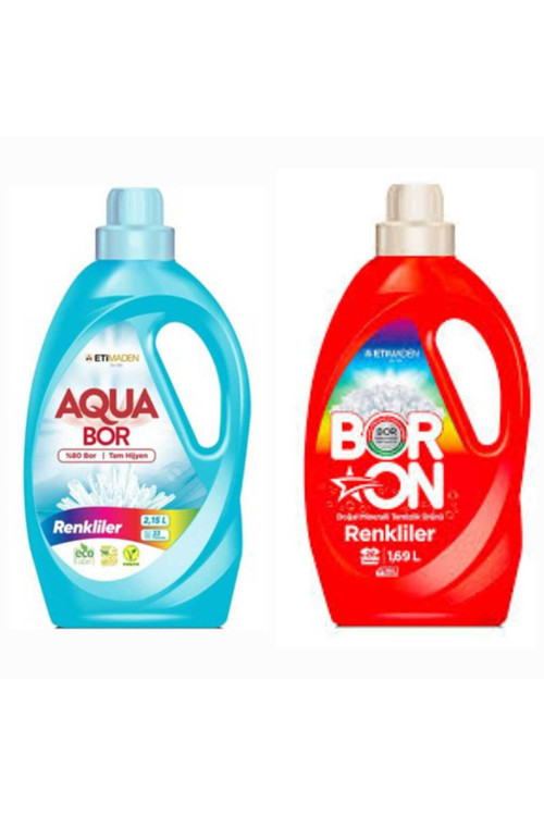 Aquabor Doğal Mineralli Renkliler İçin 33 Yıkama+ Boron Sıvı Renkliler İçin 26 Yıkama Tm