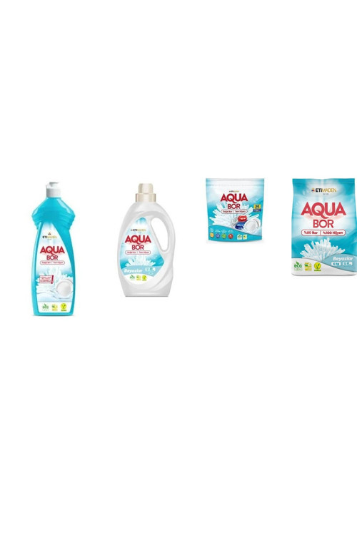 Doğal Mineralli Elde Bulaşık + Sıvı Beyaz + Tablet + 4 Kg Beyaz 4 Lü Set