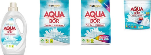 Aquabor Doğal Mineralli Sıvı Beyaz + 4 Kg Beyaz + 4 Kg Renkliler + Tablet 4 Lü Set