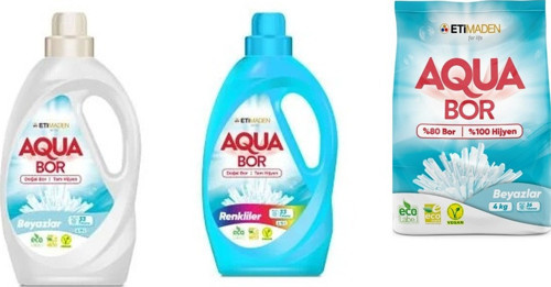 Aquabor Doğal Mineralli Sıvı Beyaz + Sıvı Renkliler + 4 Kg Beyaz 3 Lü Set