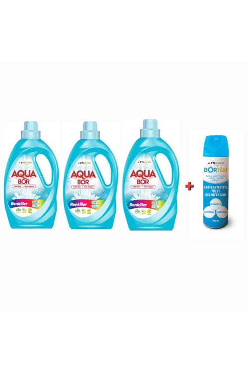 Doğal Mineralli Renkliler İçin Sıvı Çamaşır Deterjanı Sıvı 3*2.15L 99 Yıkama+ Dezenfektan