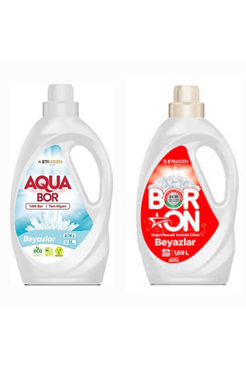Aquabor Doğal Mineralli Beyazlar İçin 33 Yıkama+ Boron Sıvı Beyazlar İçin 26 Yıkama Tm