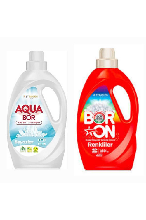 Aquabor Doğal Mineralli Beyazlar İçin 33 Yıkama+ Boron Sıvı Renkliler İçin 26 Yıkama Tm
