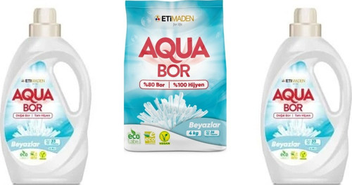 Aquabor Doğal Mineralli Sıvı Beyaz + 4 Kg Beyaz + Sıvı Beyaz 3 Lü Set