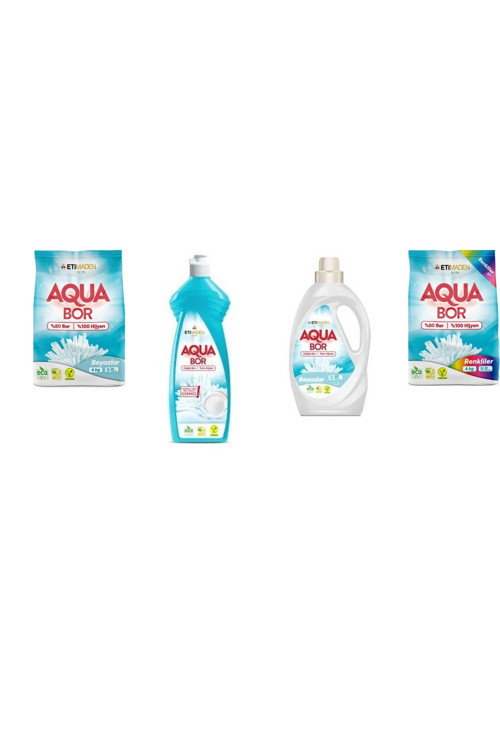 Doğal Mineralli 4 Kg Beyaz + Elde Bulaşık + Sıvı Beyaz + 4 Kg Renkliler 4 Lü Set