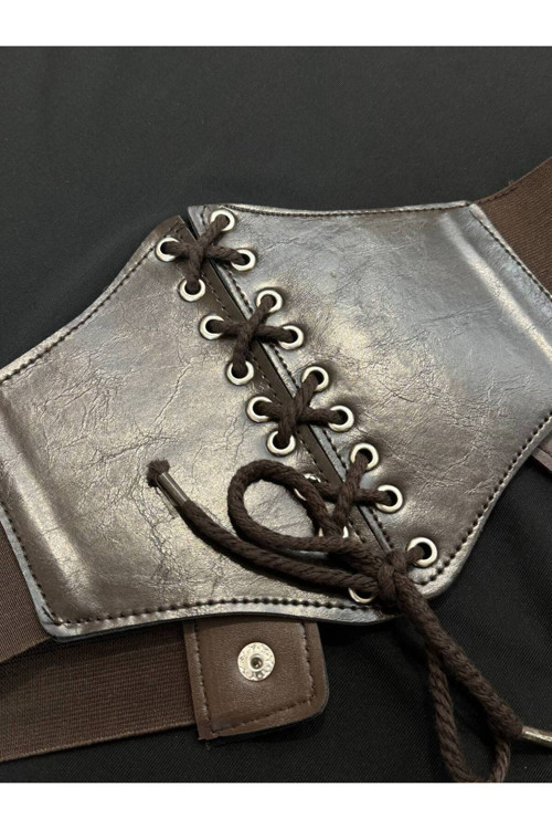 Bağcık Detaylı Elastik Kadın Korse Kemer, Ceket Kemeri, Elbise Kemeri, Gömlek Kemeri