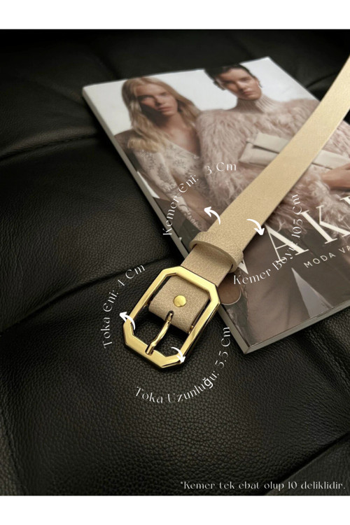 Köşeli Toka Kadın Kemeri, Pantolon Kemeri, Ceket Kemeri, Elbise Kemeri