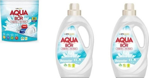 Aquabor Doğal Mineralli Tablet + Sıvı Beyaz + Sıvı Beyaz 3 Lü Set