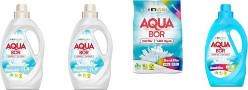 Aquabor Doğal Mineralli Sıvı Beyaz + Sıvı Beyaz + 4 Kg Renkliler + Sıvı Renkliler 4 Lü Set