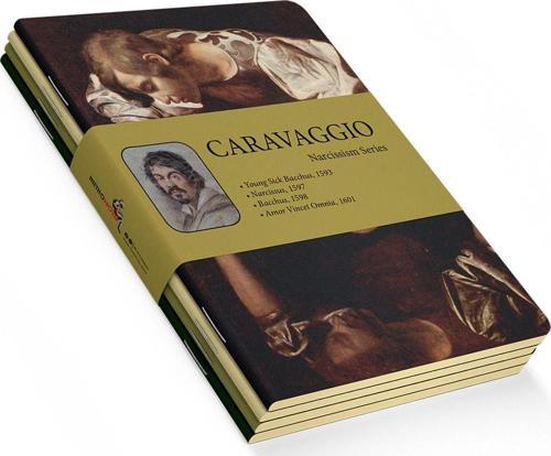 Caravaggio 4'lü Defter Seti 1 - Narcissism Series - Çizgisiz - 48 Sayfa - 10,5x14cm