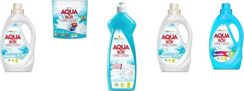 Aquabor Doğal Mineralli Sıvı Beyaz + Tablet + Elde Bulaşık + Sıvı Beyaz + Sıvı Renkliler 5 Li Set