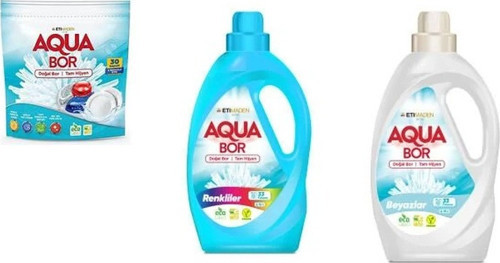 Aquabor Doğal Mineralli Tablet + Sıvı Renkliler + Sıvı Beyaz 3 Lü Set