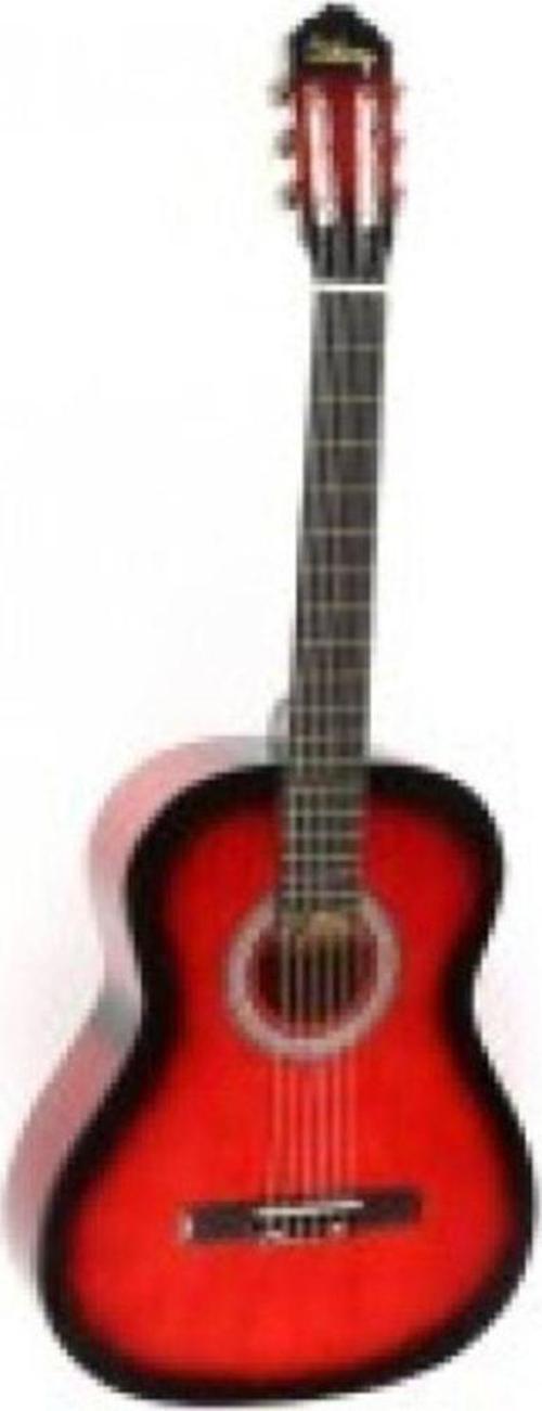 Solak Kırmızı Renk Klasik Gitar - 4/4 Boy Öğrenci Gitarı Kılıf Ve Pena Hediye !
