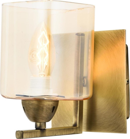 AP-1374-1E Eskitme Kaplama Aplik E14 Metal Cam H: 15 cm, WxD: 13x16 cm