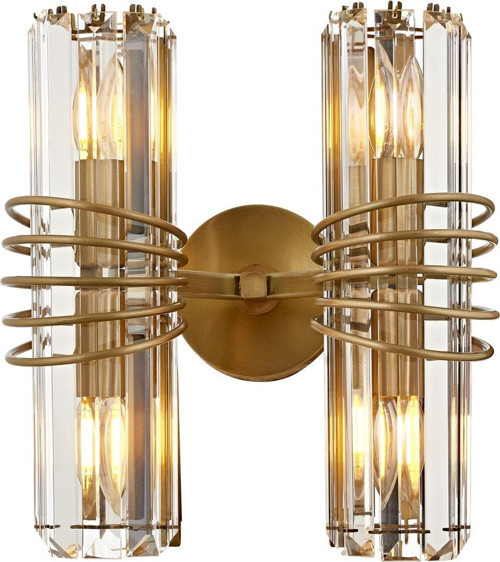 AP-1906-2E Eskitme Kaplama Aplik E14 Metal Kristal H: 30 cm, WxD: 30x20 cm