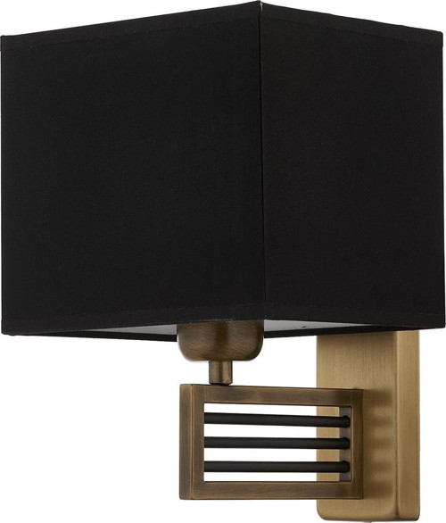 AP-9136-1E Eskitme Kaplama Aplik E27 Metal Kumaş H: 25 cm, WxD: 20x21 cm