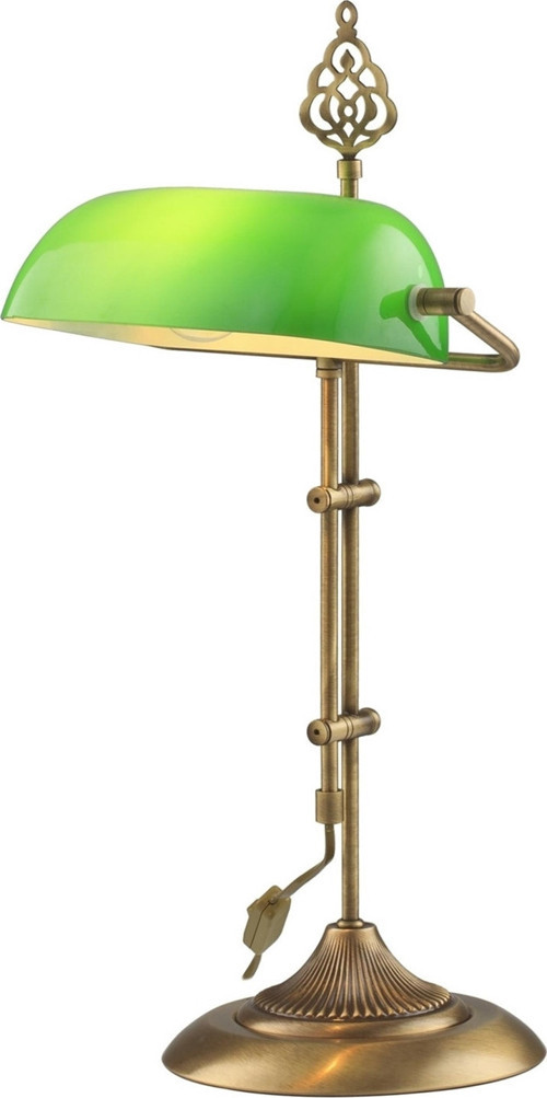 ML-9063-GREEN Eskitme Kaplama Masa Lambası E27 Metal Cam H: 56 cm, WxD: 30x20 cm