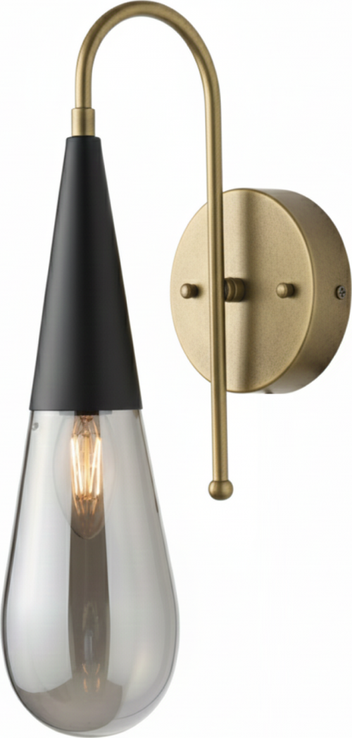 AP-4236-1E Eskitme Kaplama Aplik E14 Metal Cam H: 50 cm, WxD: 10x18 cm