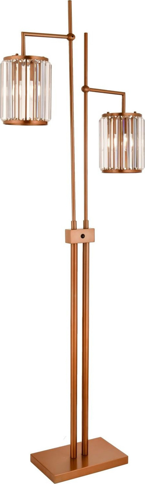 LM-9142-2E Eskitme Kaplama Lambader E27 Metal Kristal H: 170 cm, WxD: 60x20 cm