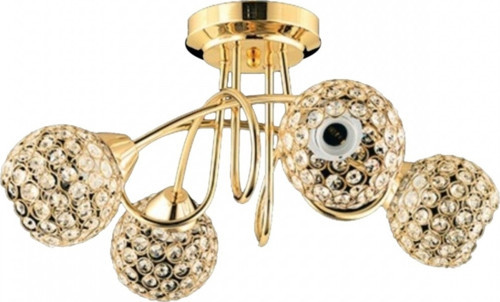 AV-7013-109-4S Gold Kaplama Modern Avize E27 Metal Cam H: 35 cm, Ø: 50 cm