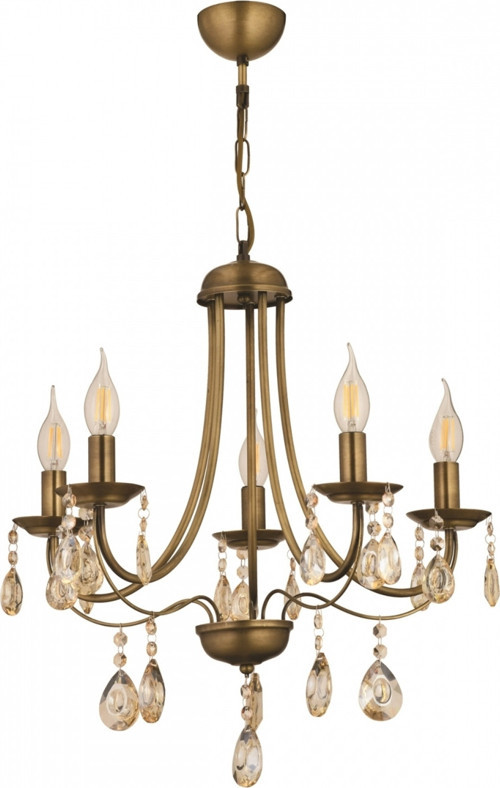 AV-7013-127-5E Eskitme Kaplama Modern Avize E14 Metal Kristal H: 80 cm, Ø: 50 cm