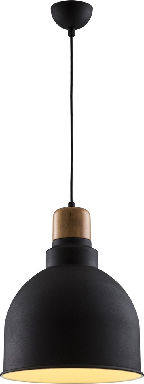 AV-4100-A2-BSY-30 Siyah Boya Modern Avize E27 Metal Ahşap H: 85 cm, Ø: 30 cm