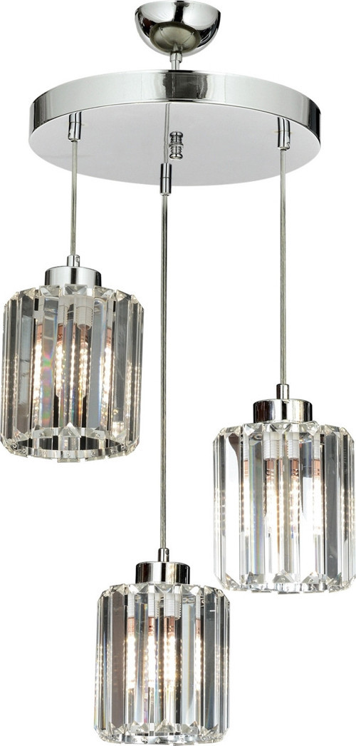 AV-65230-3KT Krom Kaplama Modern Avize E27 Metal Kristal H: 85 cm, Ø: 40 cm