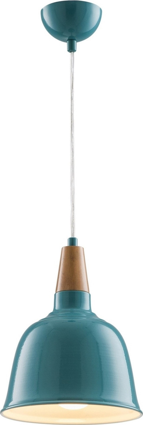AV-4100-A2-BTK-20 Turkuaz Boya Modern Avize E27 Metal Ahşap H: 90 cm, Ø: 20 cm