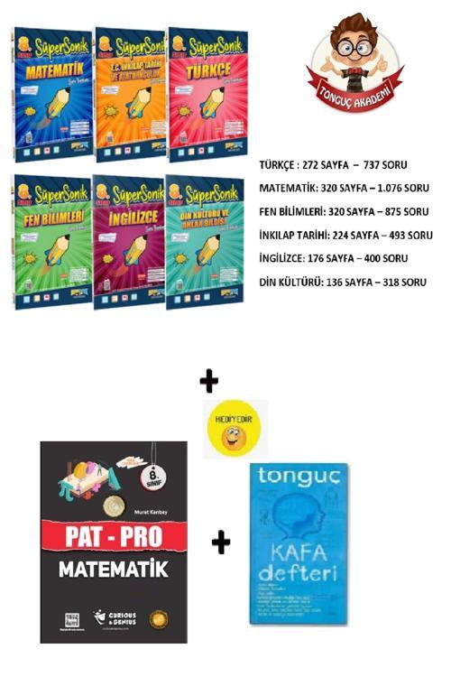 Tonguç Akademi 8. Sınıf SüperSonik Set (Pat Pro ve Kafa Defteri Hediyeli)