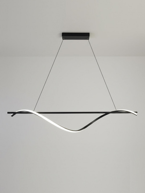 AV-7031-M1-36001-26W Siyah Boya Modern Avize LED Metal H: 100 cm, WxD: 120x30 cm