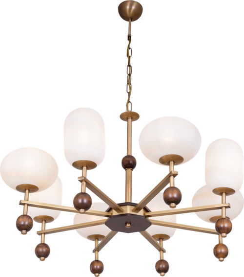 AV-1949-8E Eskitme Kaplama Modern Avize E27 Metal Cam H: 80 cm, Ø: 70 cm