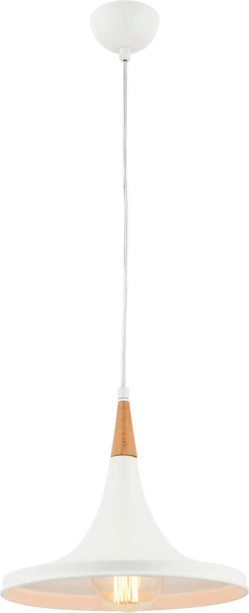 AV-4100-A6-BBY Beyaz Boya Modern Avize E27 Metal Ahşap H: 90 cm, Ø: 32 cm