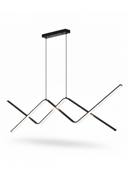 AV-7031-ML30102-45W Siyah Boya Modern Avize LED Metal H: 100 cm, WxD: 120x30 cm