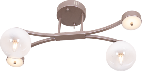 AR-1961-4CP Cappucino Kaplama Modern Avize E14 Metal Cam H: 35 cm, WxD: 30x63 cm