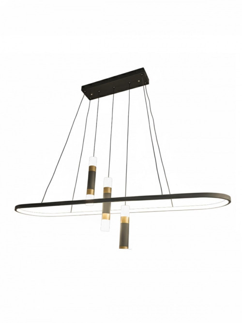 AV-7031-ML40047-58W Siyah Boya Modern Avize LED Metal Pleksi H: 100 cm, WxD: 110x25 cm