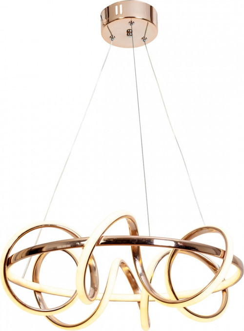 AV-7014-6123-6BKR Bakır Kaplama Modern Avize LED Alüminyum Silikon H: 80 cm, Ø: 52 cm