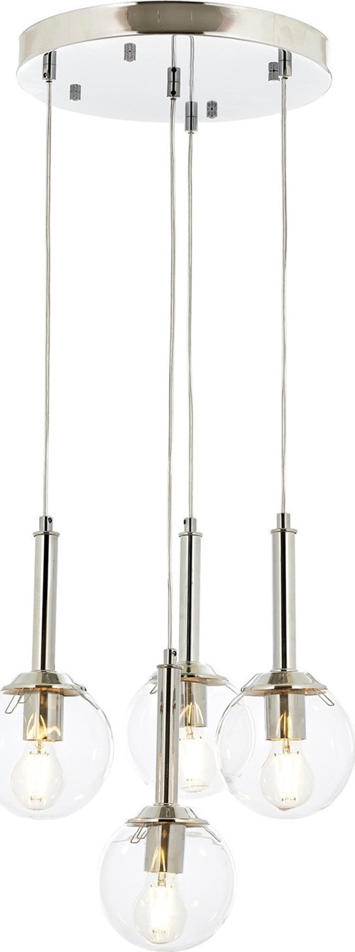 AV-1781-4KT Krom Kaplama Modern Avize E27 Metal Cam H: 90 cm, Ø: 40 cm