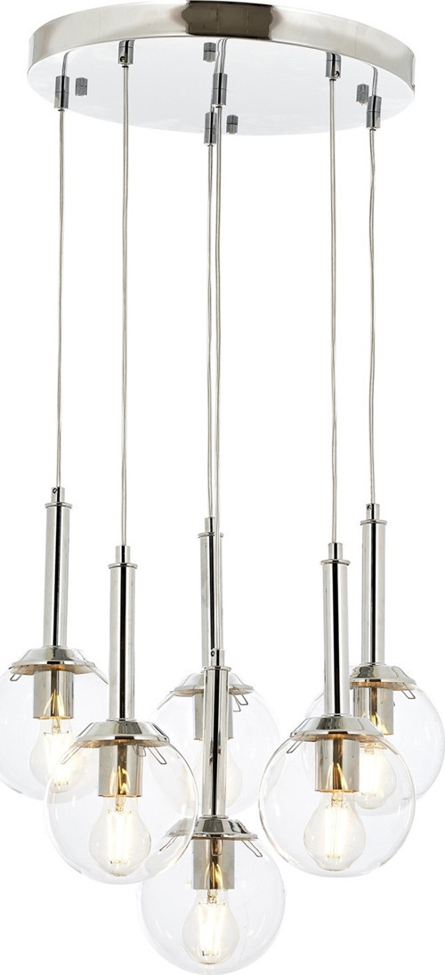 AV-1781-6KT Krom Kaplama Modern Avize E27 Metal Cam H: 90 cm, Ø: 50 cm